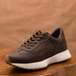 Classic Retro Leather Sneakers (Vintage Brown With White Sole)