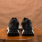 Old Skool Retro Leather Sneakers (Raven Black With White Sole)