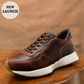 Old Skool Retro Leather Sneakers (Saddle Tan With White Sole)