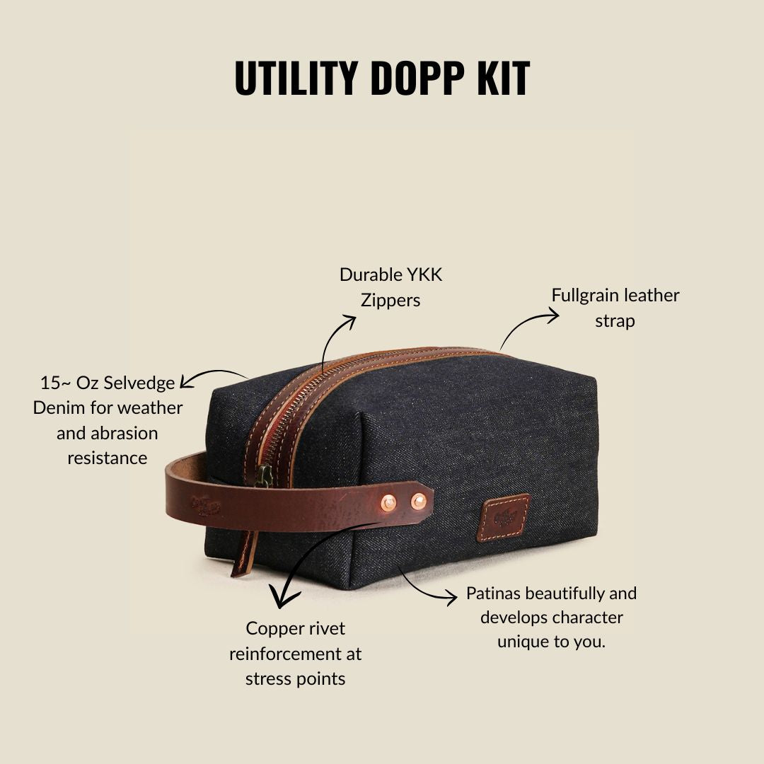 Utility Dopp Kit ( Selvedge Denim )