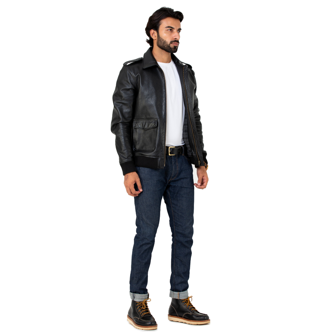 A2 Flight Jacket (Raven Black) – Craft & Glory A2 Flight Jacket (Raven Black) – Craft & Glory