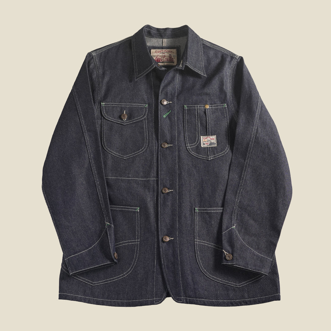 1930 Engineering Coverall Jacket Raw Denim Old Iron Blue