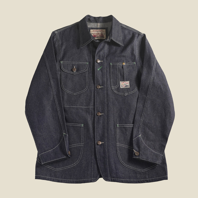 1930 Engineering Coverall Jacket Raw Denim Old Iron Blue