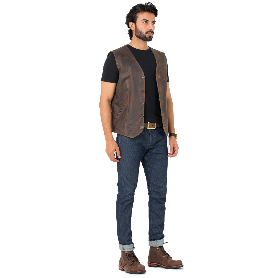 Outlaw Vest Jacket (Vintage Brown)