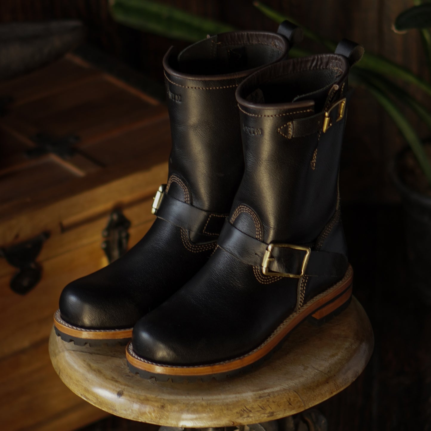 Engineer Boots (Raven Black) Goodyear Welted