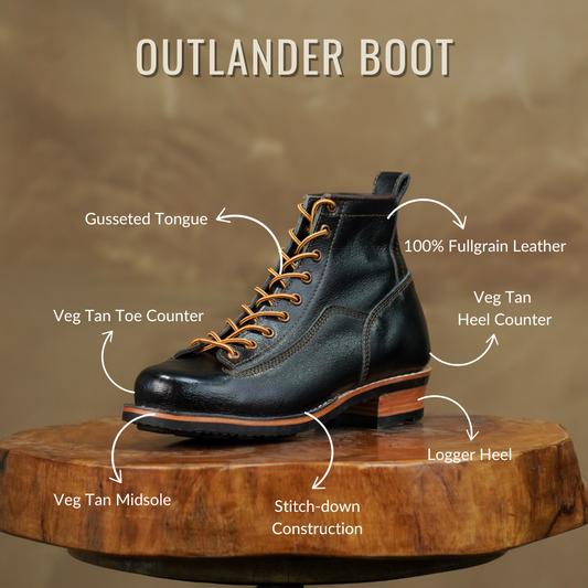 Outlander Boots 6" (Raven Black)