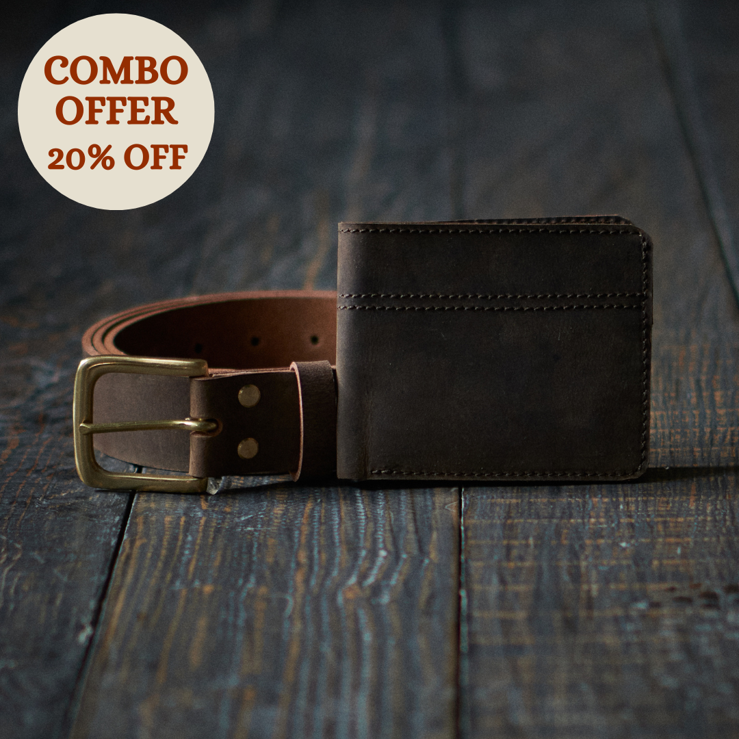 Heritage Belt & Boston Wallet (Vintage Brown)