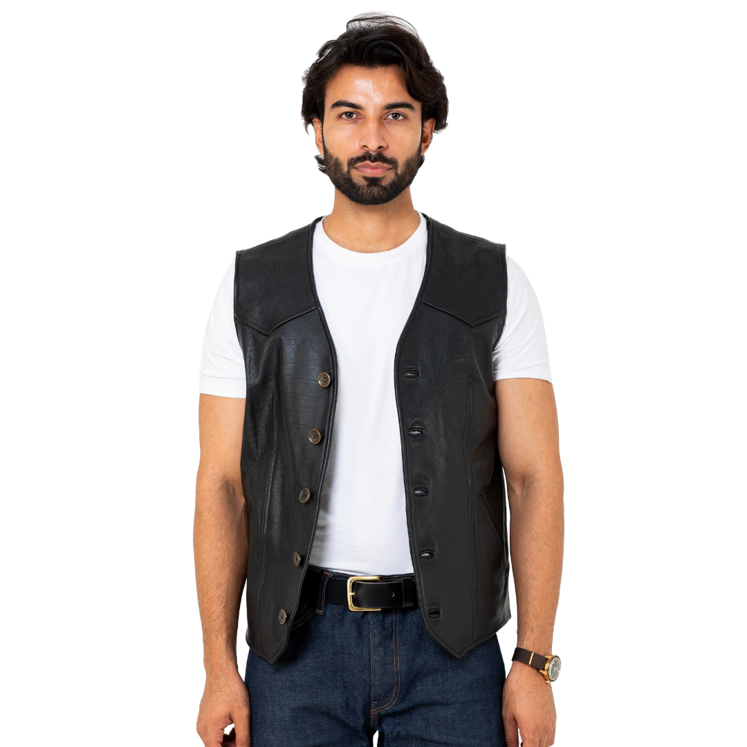 Outlaw Vest Jacket (Raven Black)