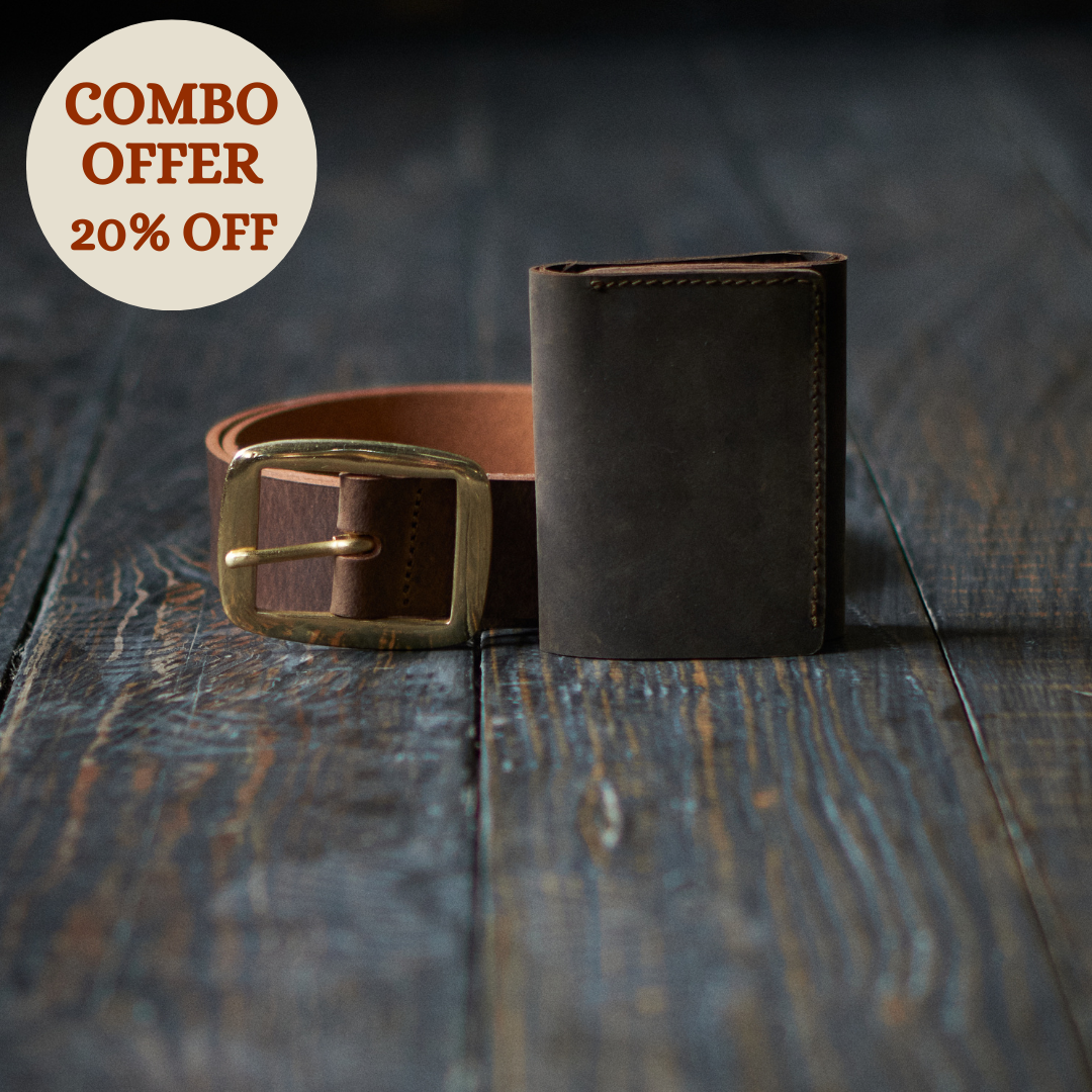 Legacy Belt & Trifold Wallet (Vintage Brown)