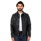 Trucker Type 2 Leather Jacket (Raven Black)