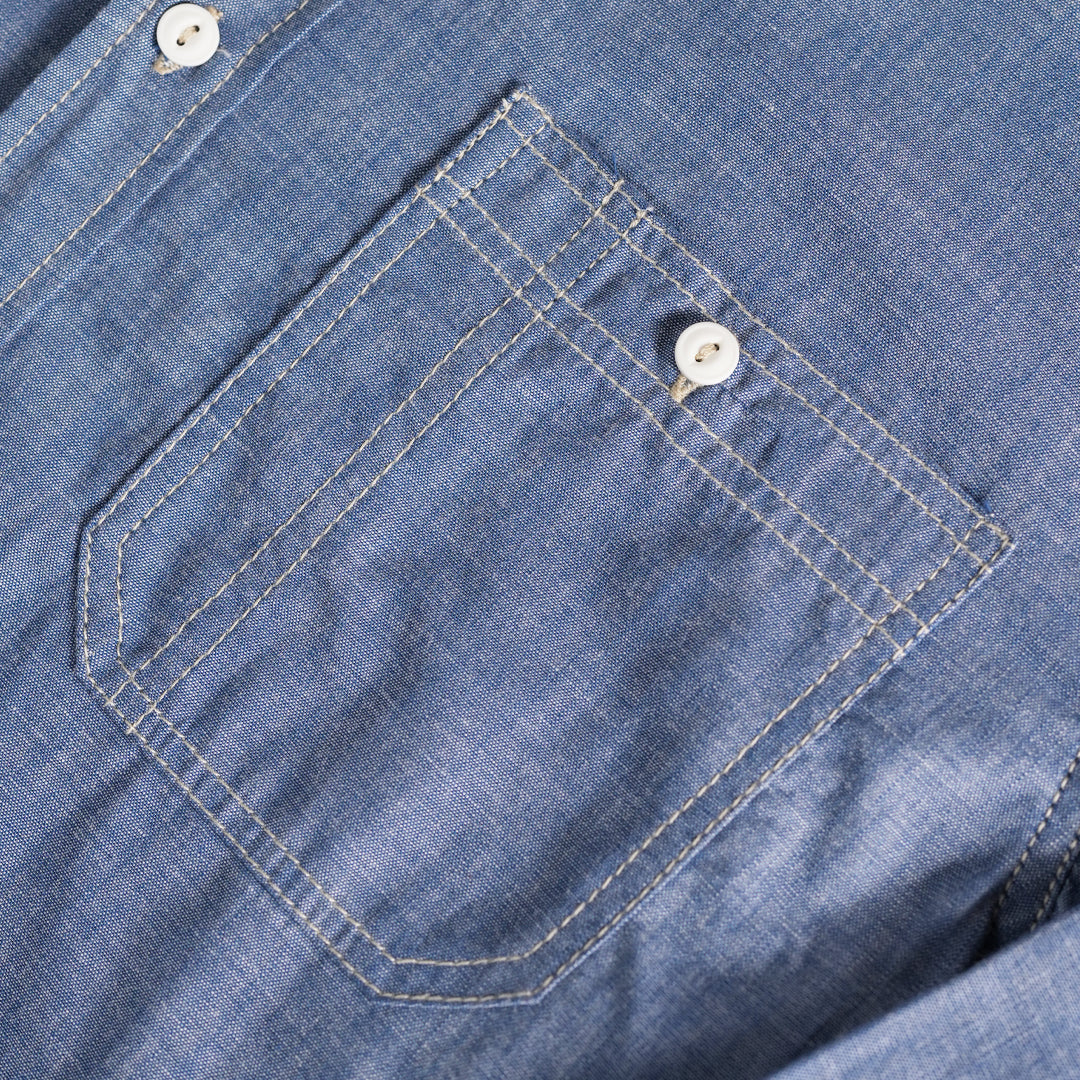 Heritage Work Shirt Half Sleeves Chambray Blue