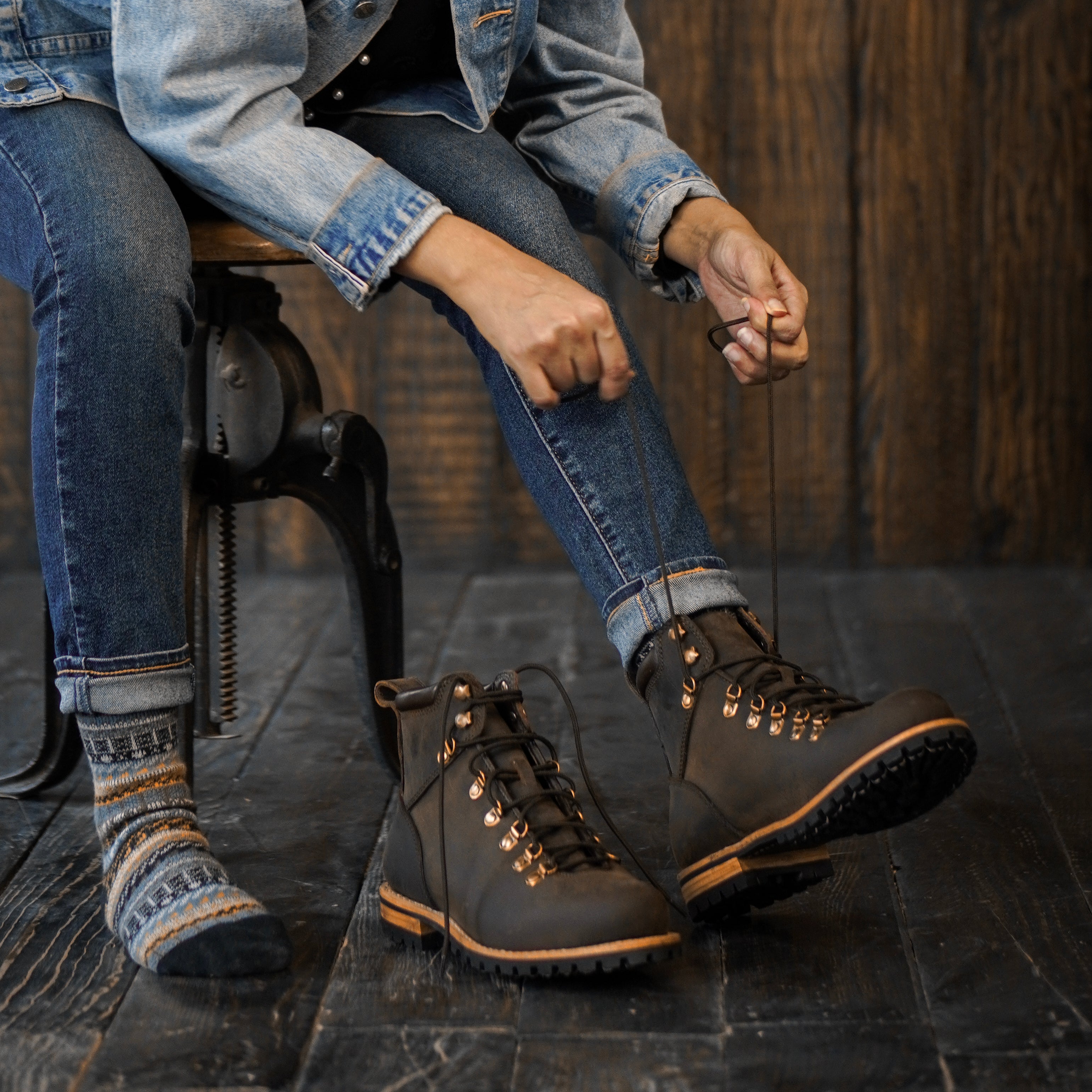 Women Hike Boots Vintage Brown Goodyear Welted Craft Glory