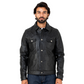 Trucker Type 2 Leather Jacket (Raven Black)