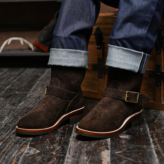 The Foundry Engineer Boots (Grizzly Brown Roughout) Goodyear Welted