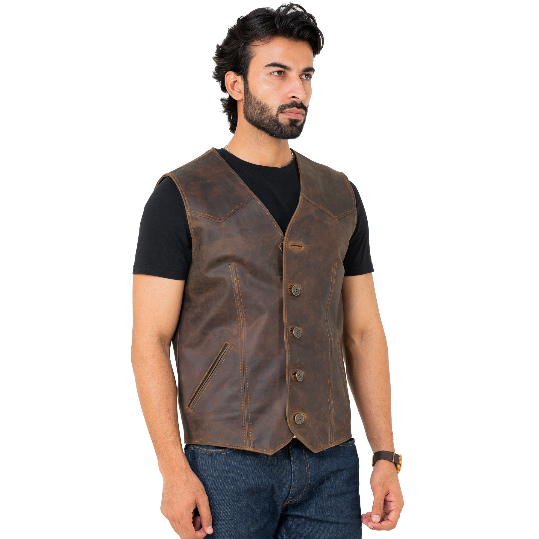 Outlaw Vest Jacket (Vintage Brown)