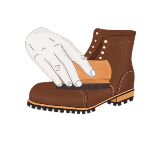 4. Brush the boot for better absorption.