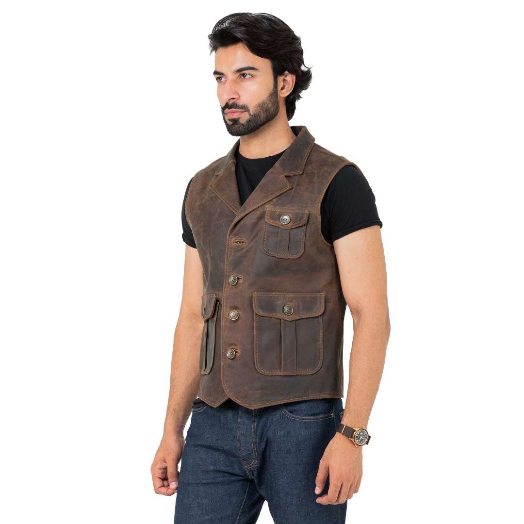 Gentleman’s Vest Jacket (Vintage Brown)