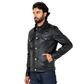 Trucker Type 2 Leather Jacket (Raven Black)