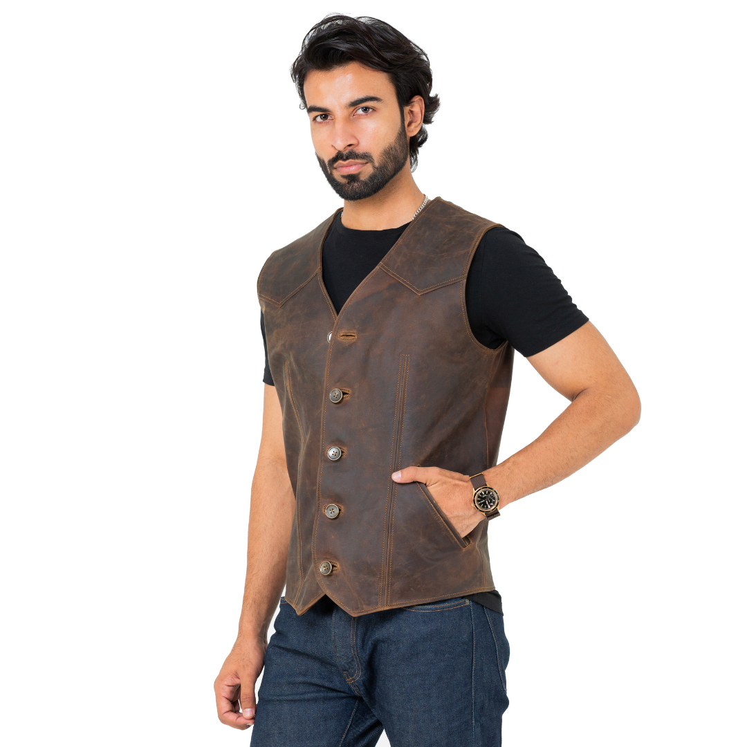 Outlaw Vest Jacket (Vintage Brown)