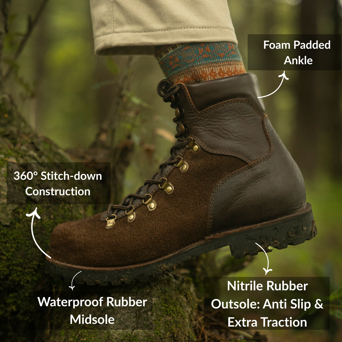 Himalayan Hiker Boots 6" (Grizzly Brown) Water Repellent
