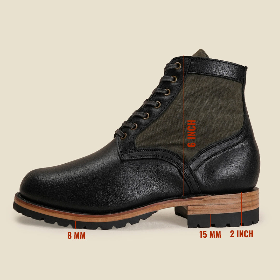 Jungle Boots 6" (Forest Green x Raven Black) Goodyear Welted