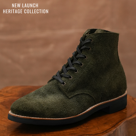 The Craft Boondocker Boots (Grizzly Green Roughout) Goodyear Welted