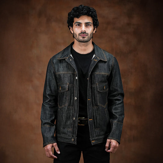 Trucker Type 2 Ghost Black 13 Oz Selvedge Denim