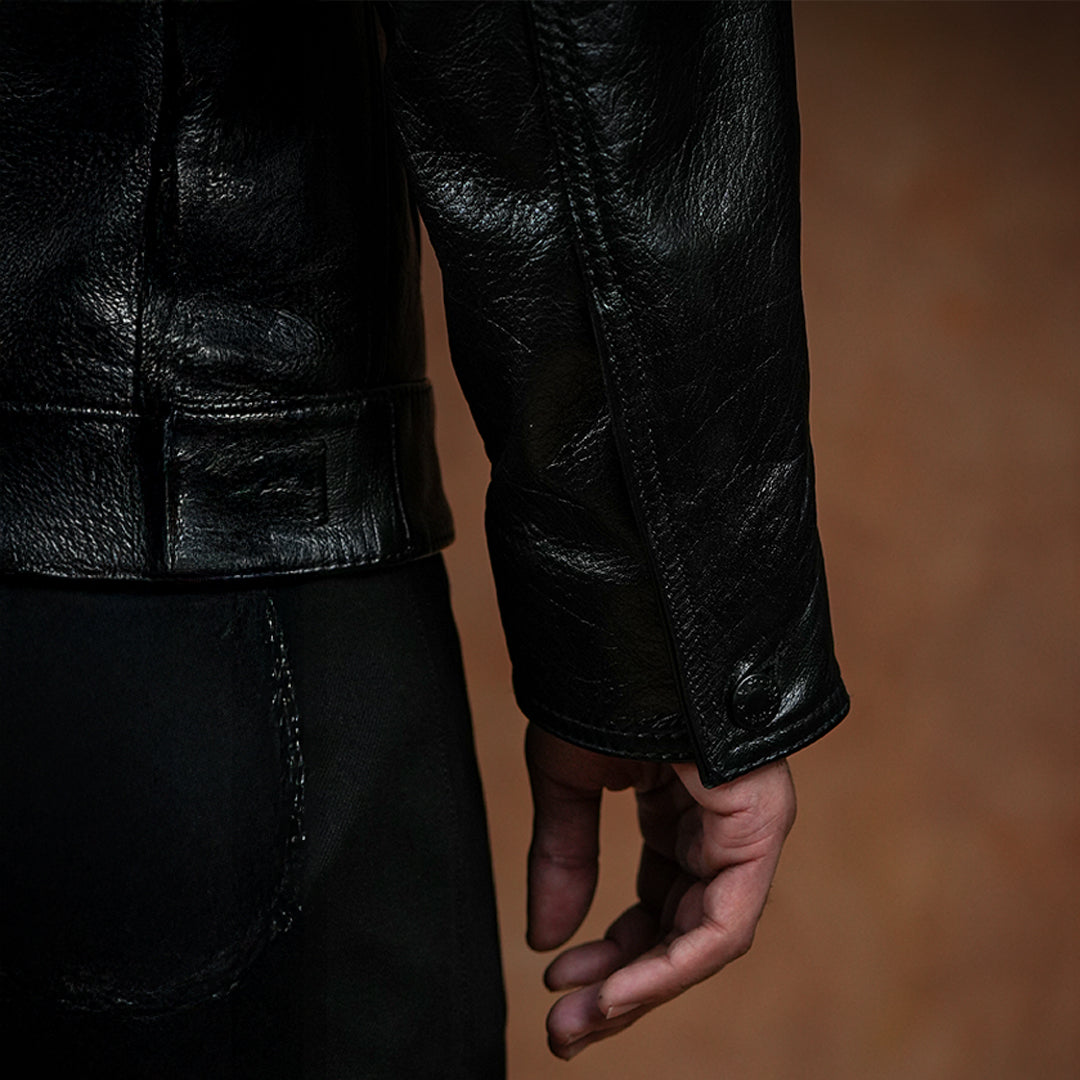 Trucker Type 2 Leather Jacket (Raven Black) – Craft & Glory