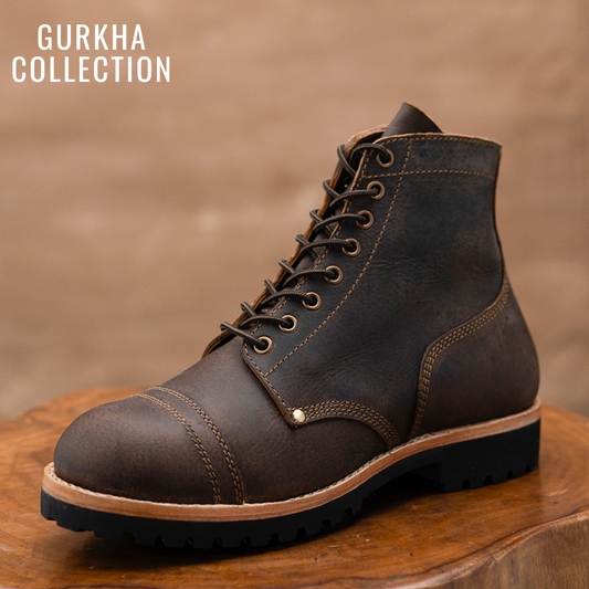 Gurkha Combat Boots 6" (Vintage Brown) Goodyear Welted