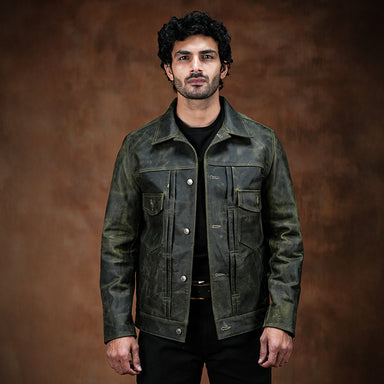 【希少】70's vintage craft westun leather Trucker Type 2 Leather Jacket (Vintage Green) – Craft & Glory