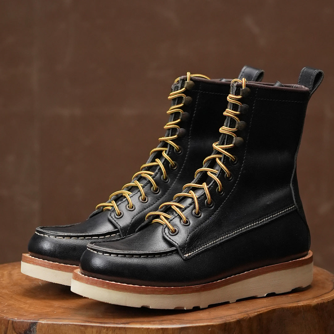 Moc Toe Boots 8" ( Raven Black ) 331 CRS