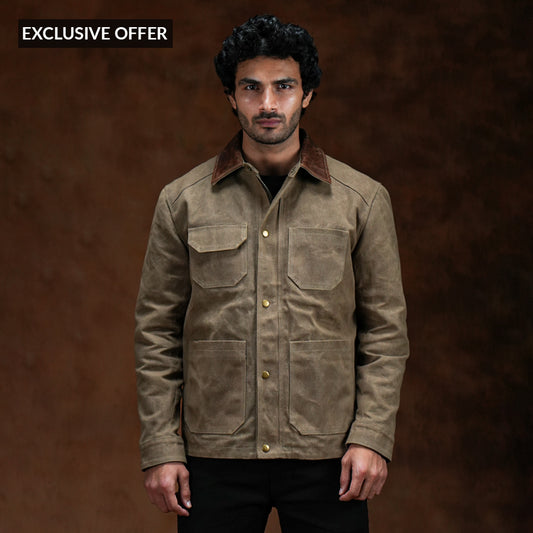 Cabin Jacket Field Tan 12 Oz Hard Waxed Canvas (TLR)