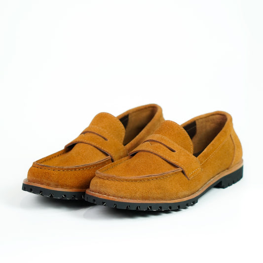 Oslo Penny Loafers Suede (Caramel Tan) Goodyear Welted