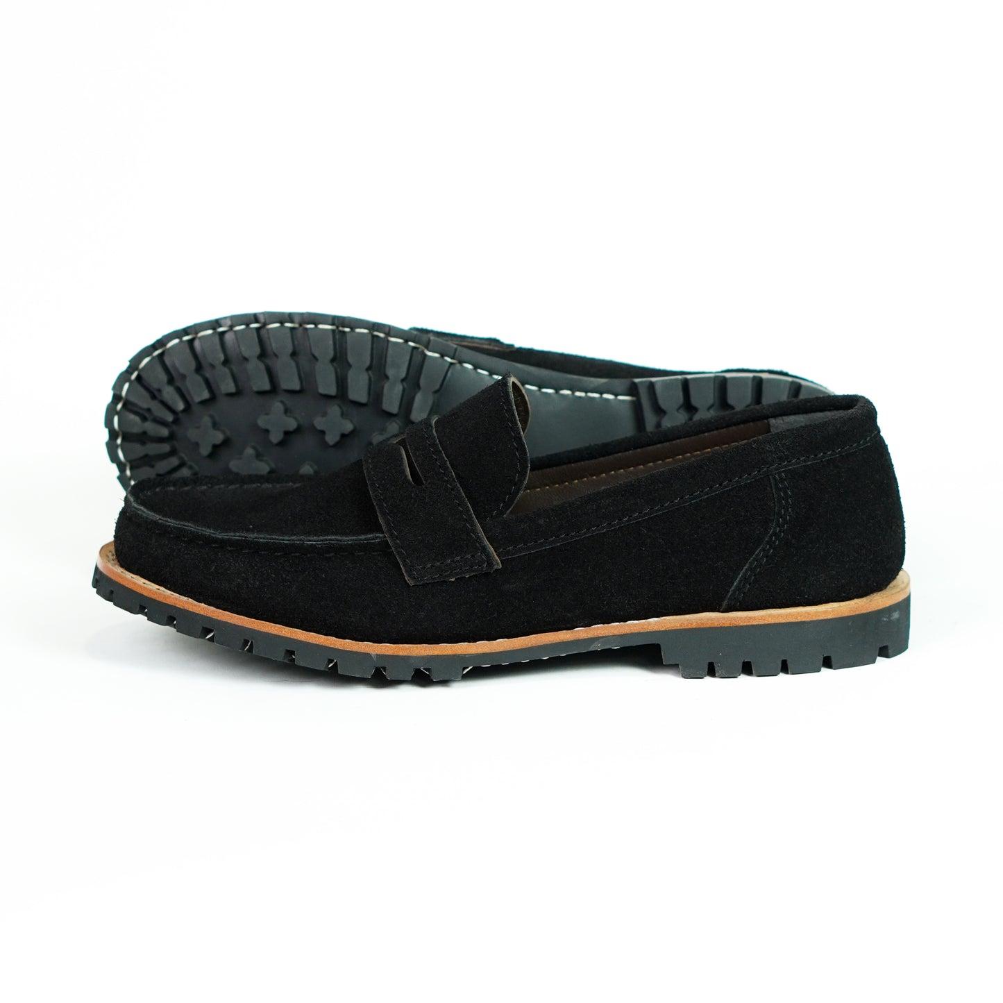 Oslo Penny Loafers Suede (Phantom Black) Goodyear Welted