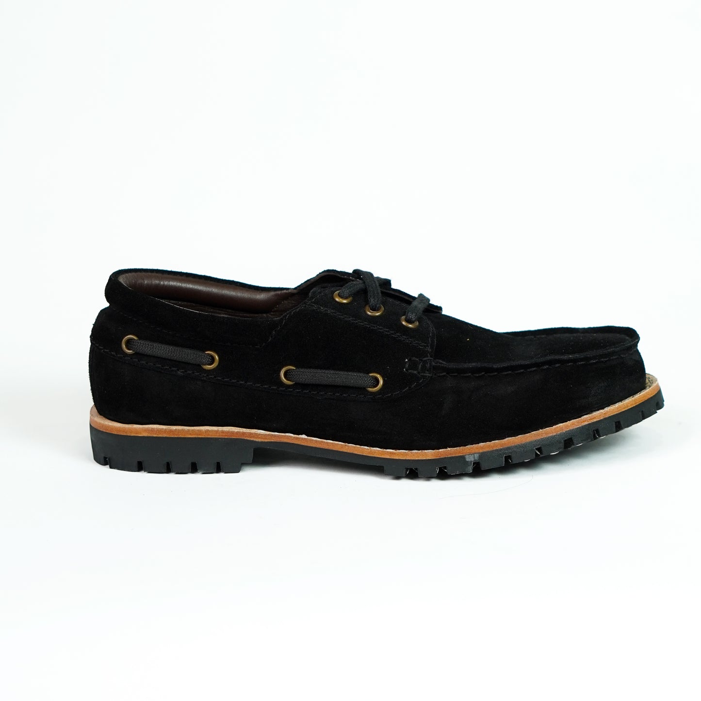 Voyager Boat Shoes Suede (Phantom Black) Goodyear Welted