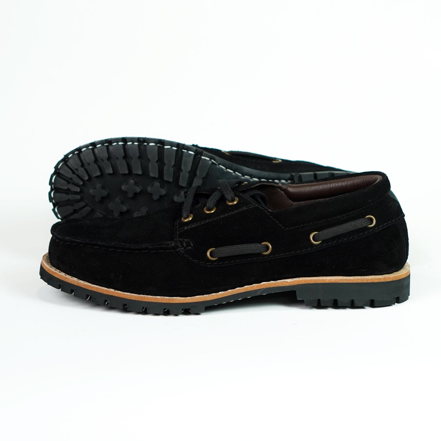 Voyager Boat Shoes Suede (Phantom Black) Goodyear Welted