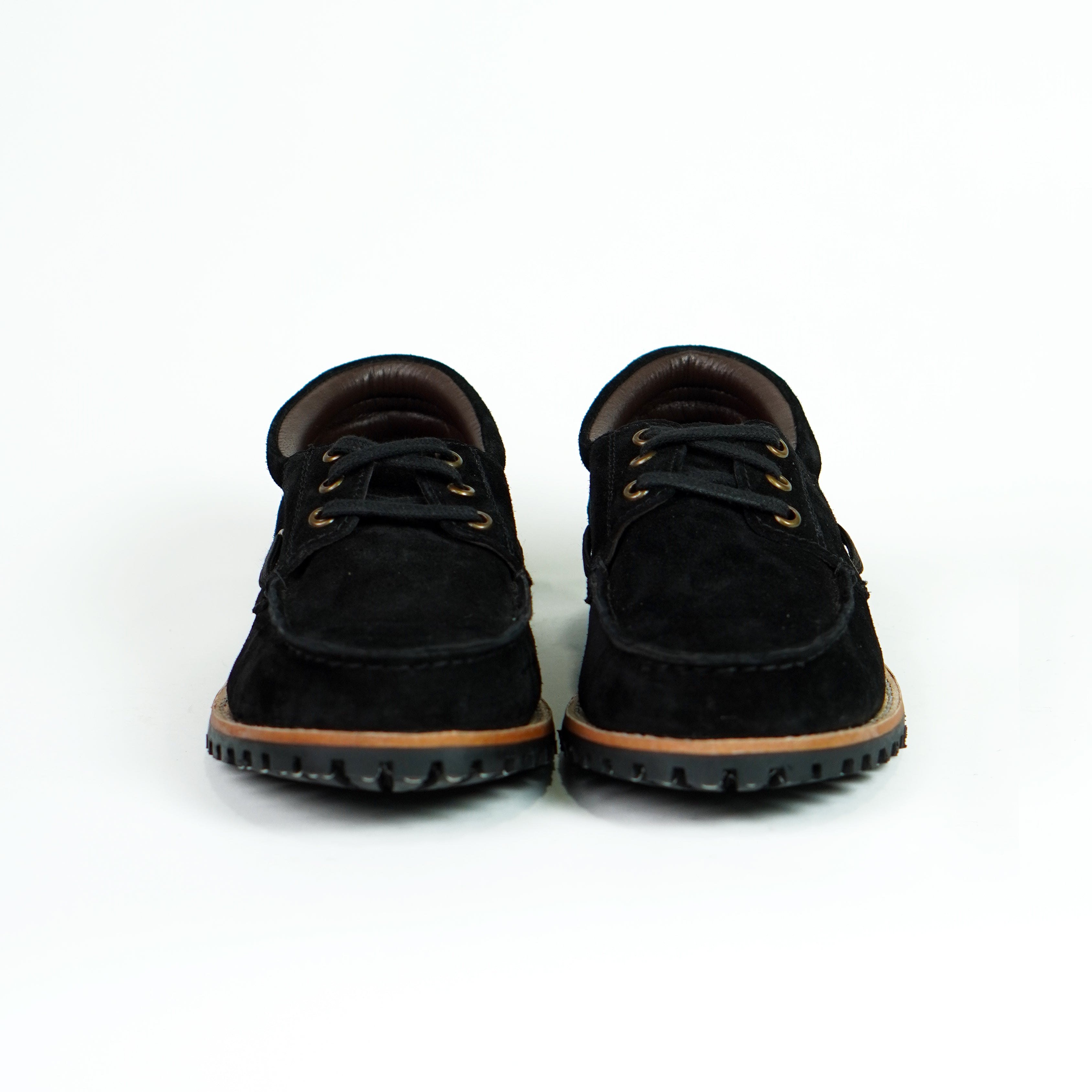 Black suede boat shoes online