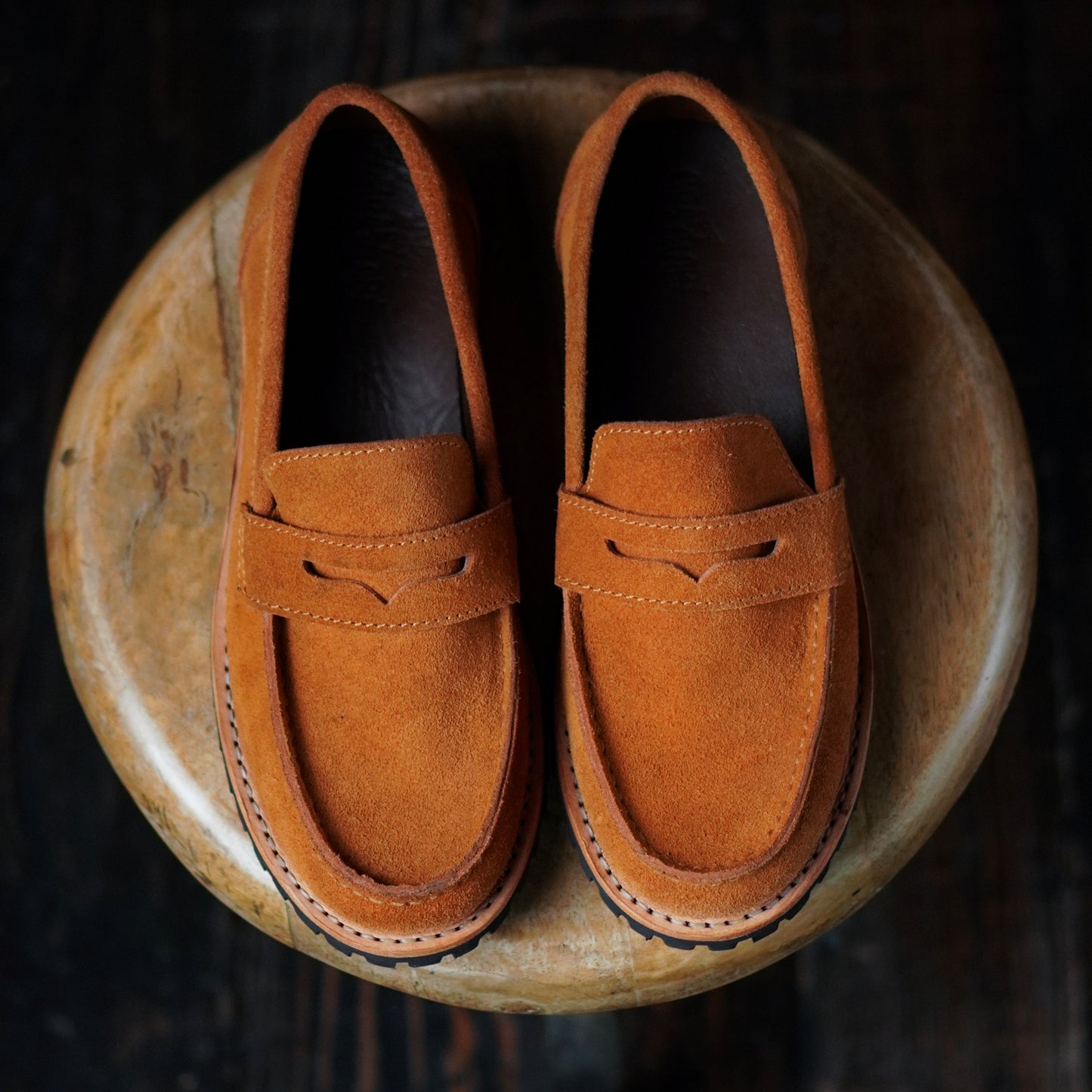 Oslo Penny Loafers Suede (Caramel Tan) Goodyear Welted