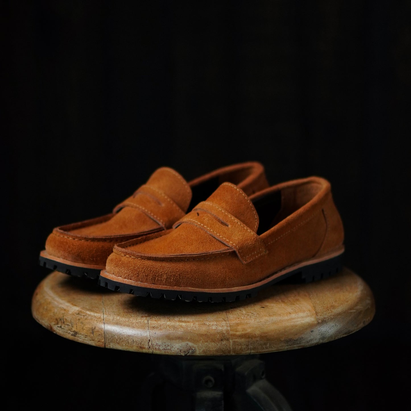 Oslo Penny Loafers Suede (Caramel Tan) Goodyear Welted