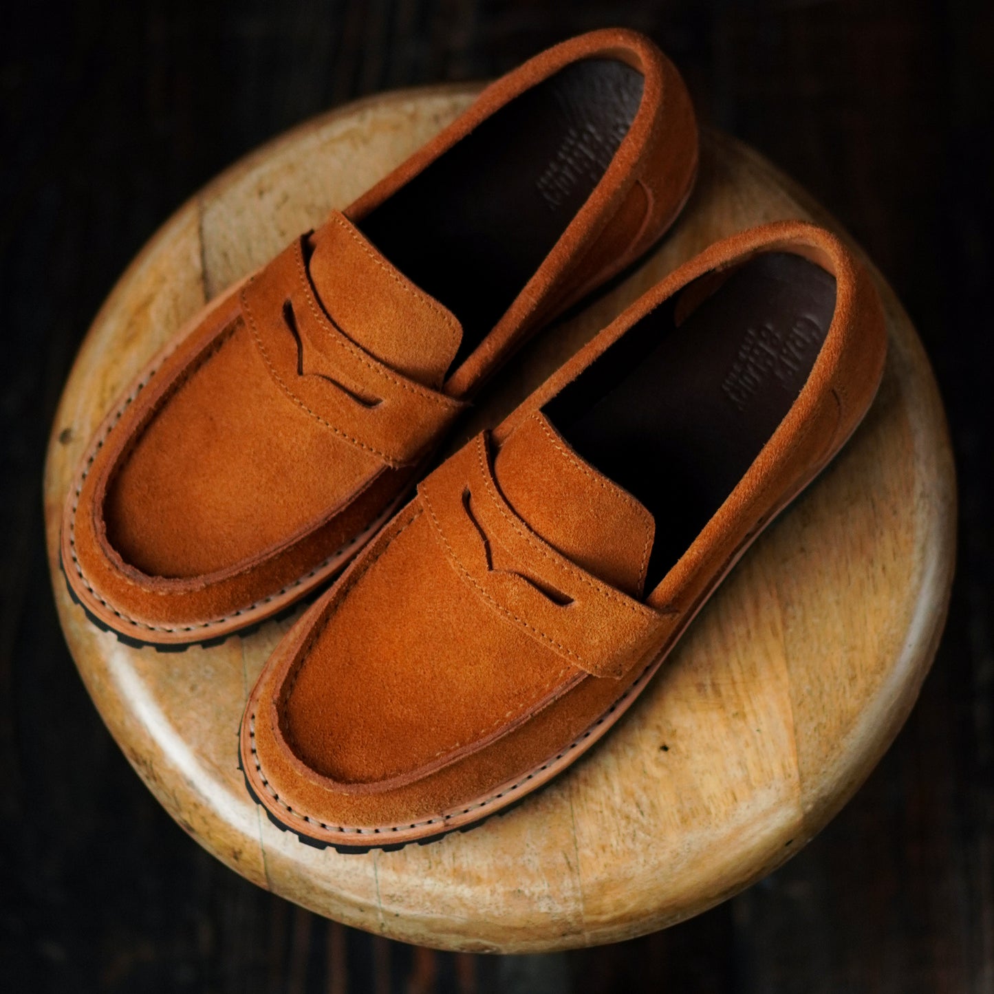 Oslo Penny Loafers Suede (Caramel Tan) Goodyear Welted