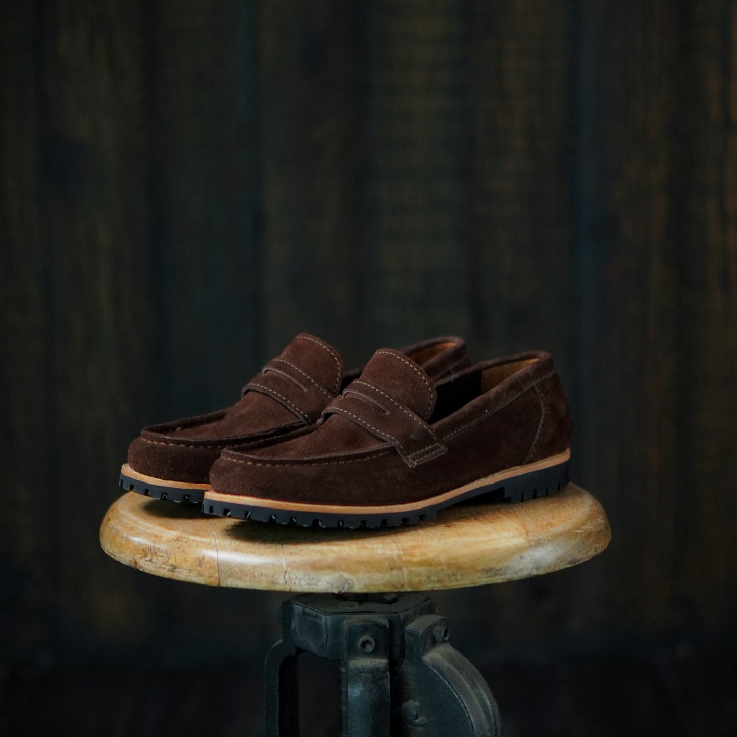 Oslo Penny Loafers Suede (Espresso Brown) Goodyear Welted