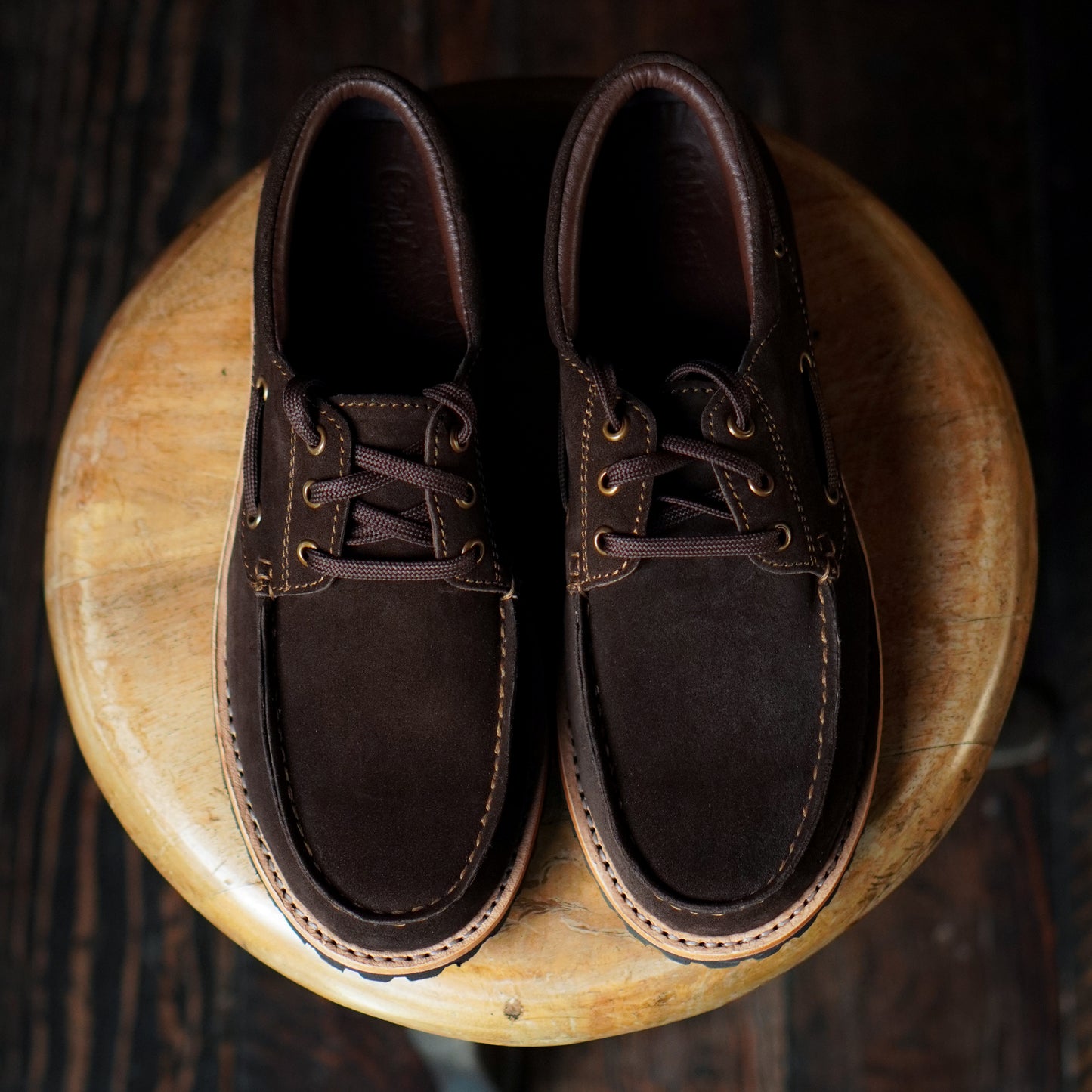 Voyager Boat Shoes Suede (Espresso Brown) Goodyear Welted