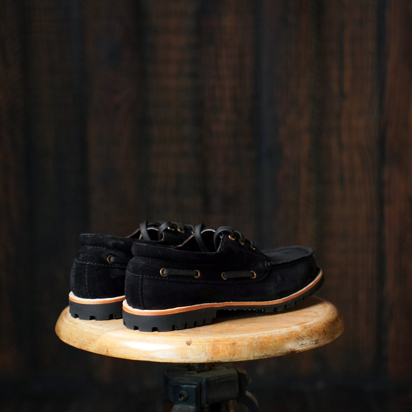 Voyager Boat Shoes Suede (Phantom Black) Goodyear Welted