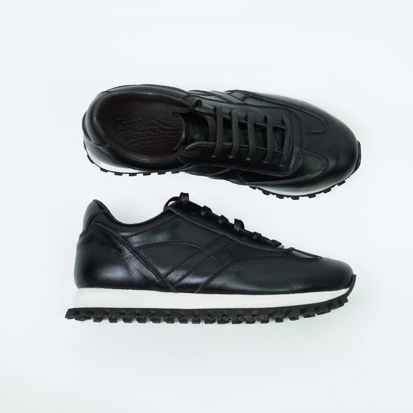 Classic Retro Leather Sneakers (Raven Black)