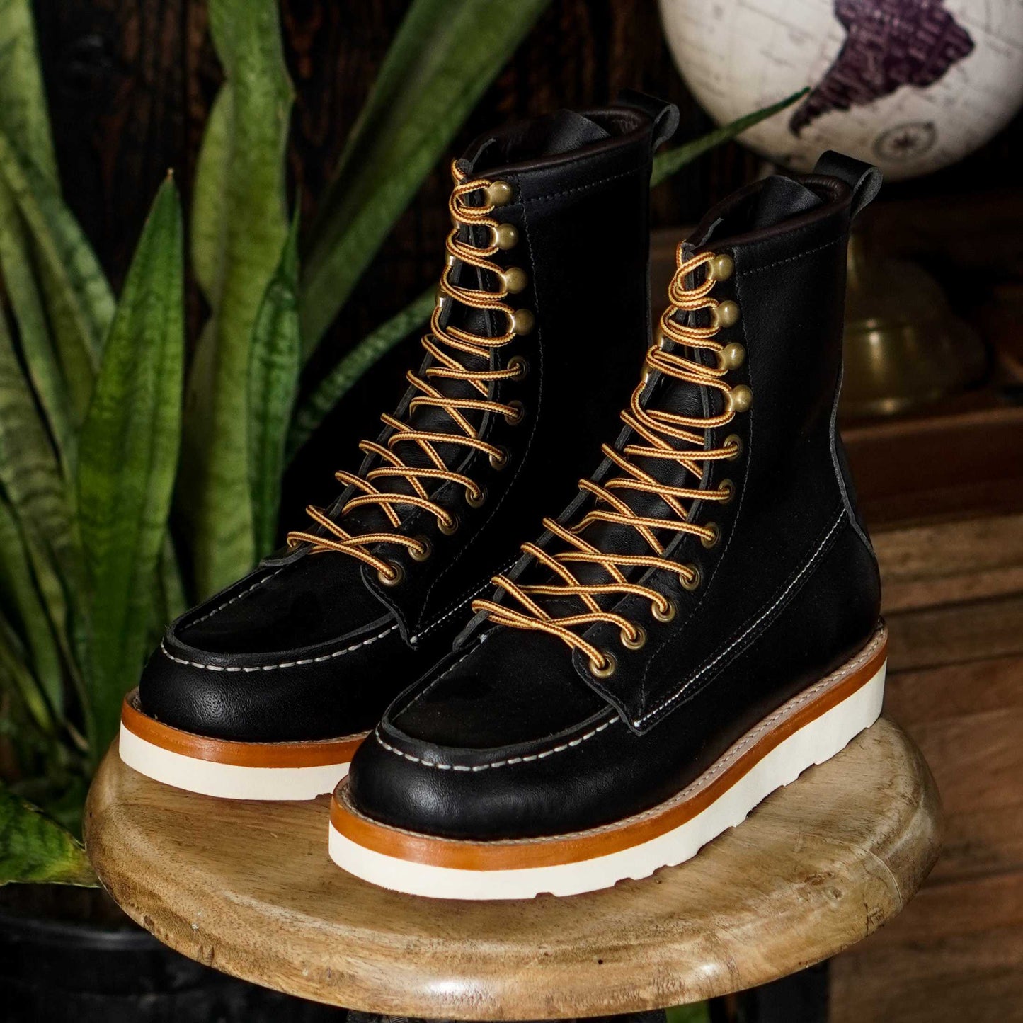 Moc-Toe Logger Boots (Raven Black) Goodyear Welted