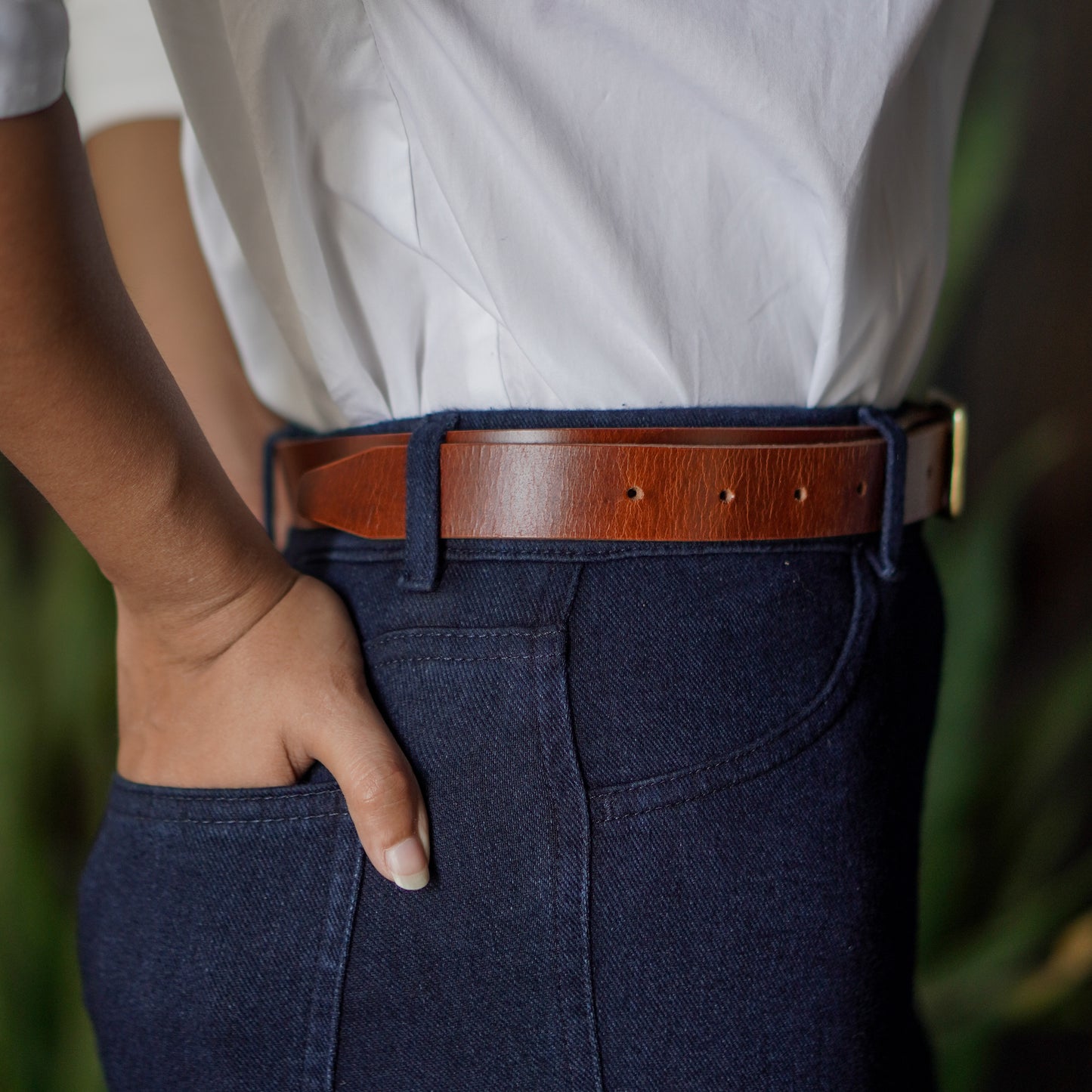 Minimal Belt for Women (Saddle Tan)