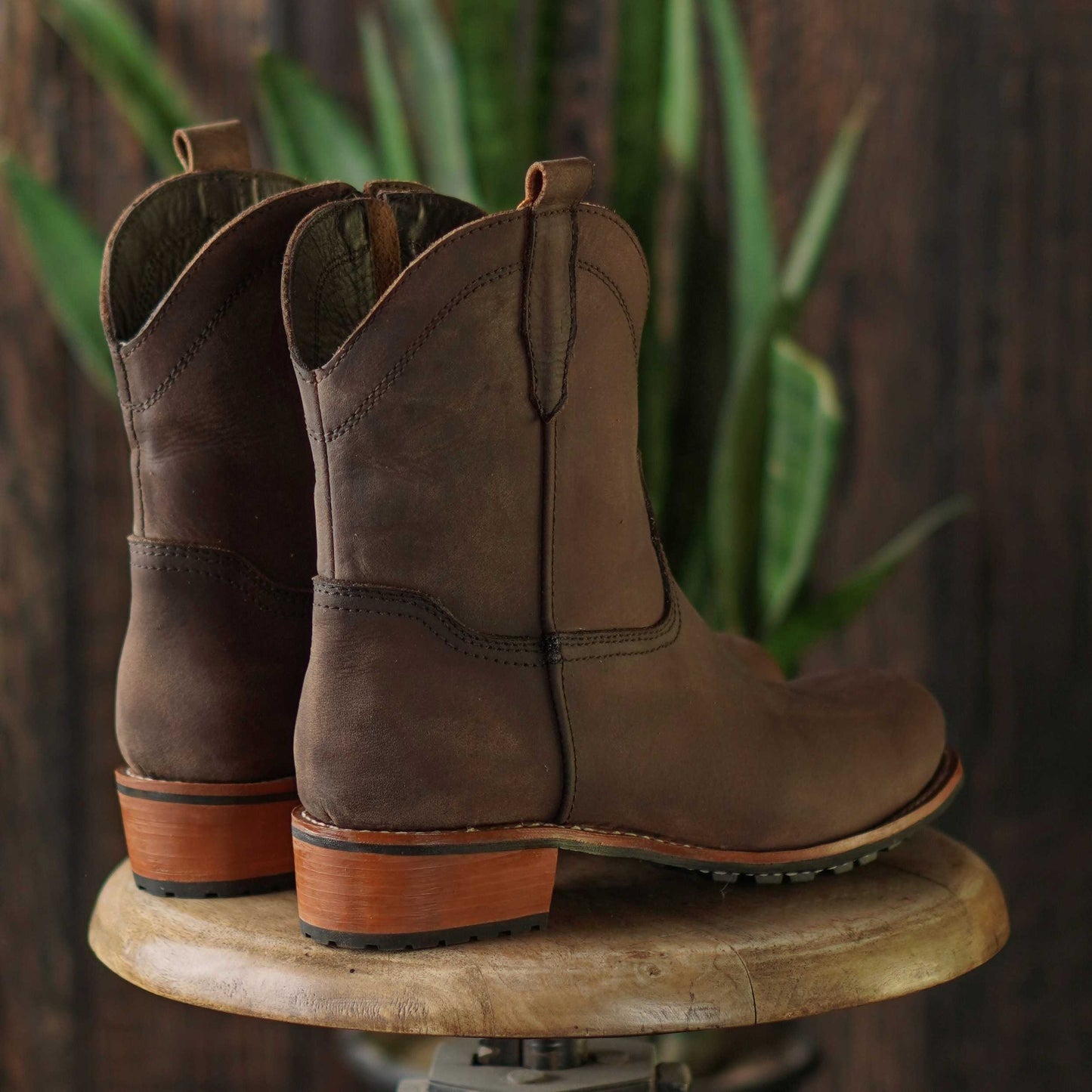 Texas Cowboy Western Boots for Men  (Vintage Brown) Goodyear welted