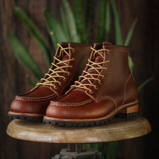 Moc-Toe Explorer Leather boots (Saddle Tan) Goodyear Welted