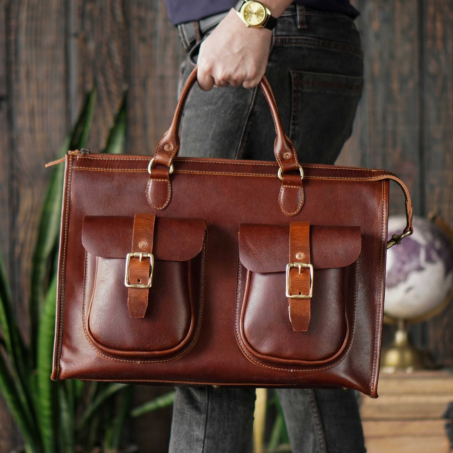 Diplomat Briefcase (Saddle Tan)