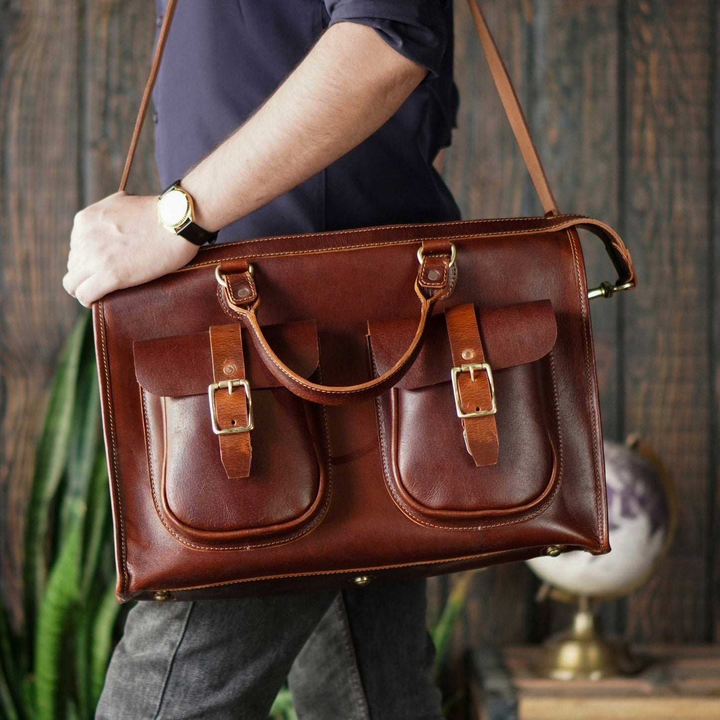 Diplomat Briefcase (Saddle Tan)